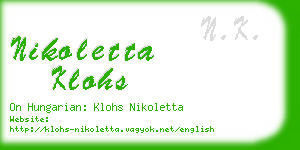nikoletta klohs business card
